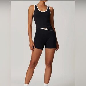 Black Athletic Tank and Shorts Set